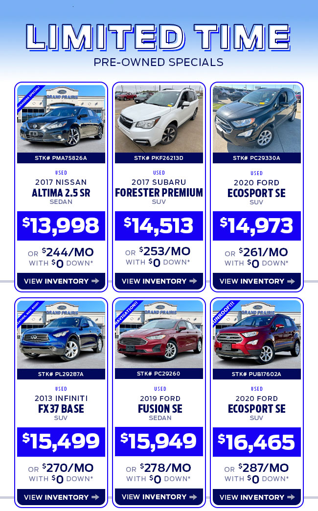Preowned Specials