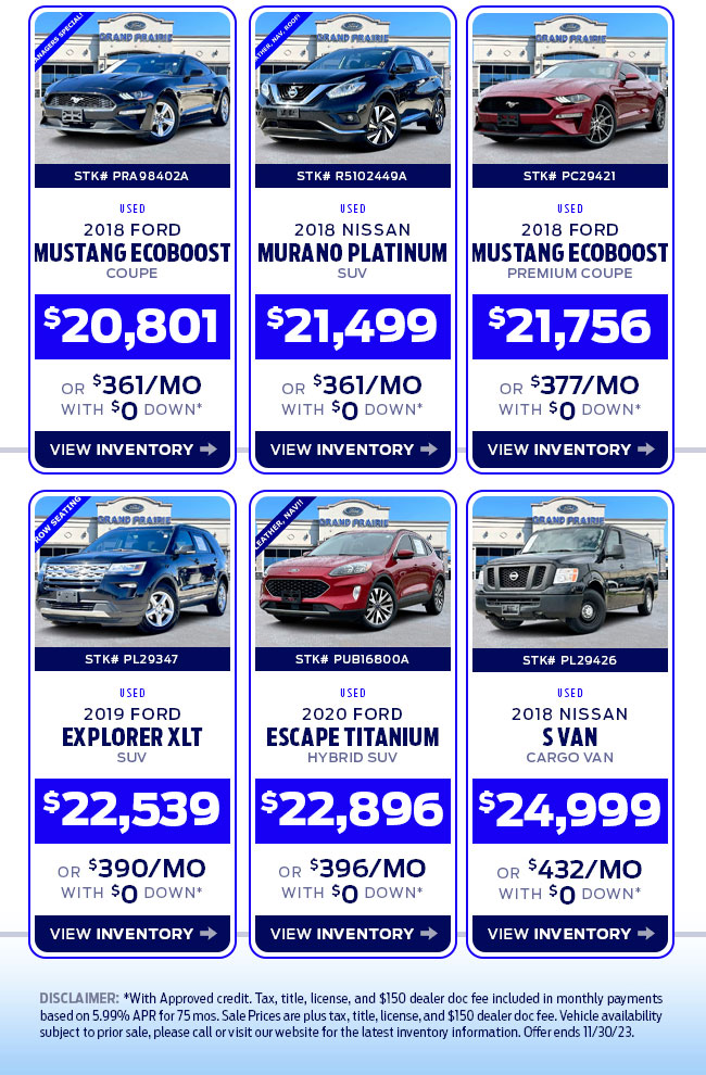 Preowned Specials